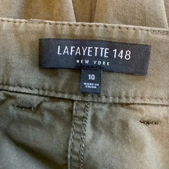 Lafayette 148 Olive Wide Leg Pants Sz-10 - Picture 5 of 5